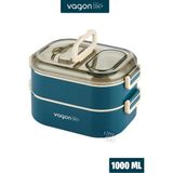 Novélune Yemek Kabı: 1000 ml Iki Kat Üç Bölme Paslanmaz Çelik Bento Sefer Tası
