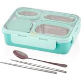 Novélune Yemek Kabı: Bento 950ML Lunchbox Tek Katlı 4 Bölmeli Çelik Sefer Tası Yemek Kutusu Turk