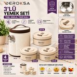 Novélune Yemek Kabı: Termal 4'lü Set Çelik Sızdırmaz Sefer Tası Taşıma Çantalı