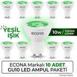 Novo 10ADET GU10 Duylu LED Spot LED Ampul Yeşil Ağaç Aydınlatma (GU10 Duy) (10 Ad Fiyatıdır) Dekoratif Çim Aydınlatma - Çok Renkli