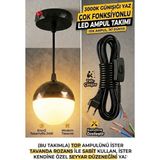 Novo 24W GÜNIŞIĞI-3000K Çok Fonksiyonlu LED Top Ampul Takımı ,hem Tavan Askılı Hem Seyyar Fişli Kablolu Set,fişli Taşınabilir Gece Lambası - Çok Renkli