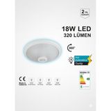 Novo Acil Kitli 360 Derece Sensörlü Tavan Armatürü LED 18W - 6500K - Beyaz Işık