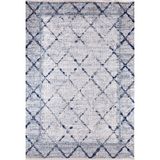 Novosahtinsk Lacivert Çerçeveli Kaymaz Makine Yıkanabilir Halılar Oturma Odası Yatak Odası Koridor Boho Fas Yumuşak Nötr Vintage Görünüm Geometrik Bohem Halı Eskitilmiş İç Mekan Katlanabilir Kaymaz