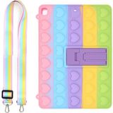 NovStrap Apple iPad 6 Nesil 9.7 2018 Uyumlu Kılıf Popit Tablet Kılıfı Askılı Standlı A1893 A1954 - Sarı - Pembe