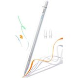 NovStrap Apple iPad Mini 5/6/7 Nesil ile Uyumlu Bluetooth Dokunmatik Tablet Kalemi BP25BL Pil Ekranlı Kısayol Tuşlu Stylus Pencil - Beyaz - iPad Mini 5-6-7