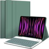 Novstrap Apple iPad Pro 11 2022 2021 2020 2 3 4 Nesil Uyumlu Bluetooth Klavyeli Kılıf Kalem Bölmeli - Koyu Yeşil