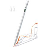 NovStrap Apple iPad Pro 11 (M4) ile Uyumlu Bluetooth Dokunmatik Tablet Kalemi BP25BL Pil Ekranlı Kısayol Tuşlu Stylus Pencil - Beyaz - Pro11 M4i