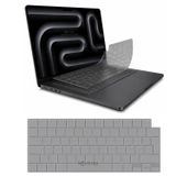 NovStrap Apple MacBook Pro 14 İnç M3 A3401 A3185 A3112 ile Uyumlu Türkçe Q Gri Füme Silikon Klavye Koruyucu Kılıf
