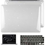 Novstrap Apple Macbook Pro 14 Inç M3 Çip A2992 A2918 ile Uyumlu Simli Kılıf+Siyah Klavye Kılıfı+Film - Macbook Pro 14 inç M3 Çip (A2992-A2918) - Şeffaf