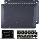 Novstrap Apple Macbook Pro 14 Inç M3 Çip A2992 A2918 ile Uyumlu Simli Kılıf+Siyah Klavye Kılıfı+Film - Macbook Pro 14 inç M3 Çip (A2992-A2918)
