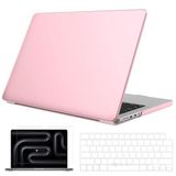Novstrap Apple MacBook Pro 16 Inç M4 A3186 A3403 ile Uyumlu Parlak Kılıf +Şeffaf Klavye Kılıfı +Film - Pembe