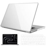 Novstrap Apple MacBook Pro 16 Inç M4 A3186 A3403 ile Uyumlu Parlak Kılıf +Şeffaf Klavye Kılıfı +Film - Şeffaf