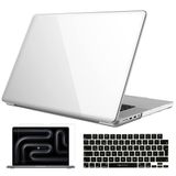 Novstrap Apple Macbook Pro 16 Inç M4 A3186 A3403 ile Uyumlu Parlak Kılıf + Siyah Klavye Kılıfı +Film