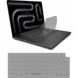 Novstrap Apple MacBook Pro 16 Inç M4/m5 A3403 A3186 A3428 A3429 ile Uyumlu Türkçe Q Gri Füme Silikon Klavye Koruyucu Kılıf - Macbook Pro 16 inç M4/M5 (A3428-A3429-A3186-A3403)