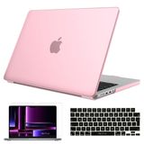 Novstrap Apple MacBook Pro 2023 M2 16 Inc A2780 Uyumlu Parlak Kılıf + Siyah Klavye Kılıfı + Film