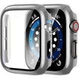 NovStrap Apple Watch Seri 7 8 9 41mm ile Uyumlu Ekran Kasa Koruyucu Kapak Kılıf 360 Tam Koruma - Gümüş