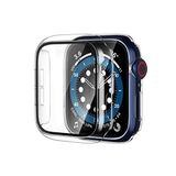 NovStrap Apple Watch Seri 9-8-7 45mm ile Uyumlu Ekran ve Kasa Koruyucu, Sert Kapak Kılıf, 360 Tam Koruma (45MM) KRİSTAL ŞEFFAF