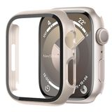 NovStrap Apple Watch Seri 9-8-7 45mm ile Uyumlu Ekran ve Kasa Koruyucu, Sert Kapak Kılıf, 360 Tam Koruma (45MM) STARLIGHT
