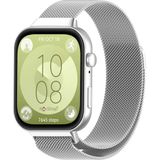 NovStrap Huawei Watch Fit 3 / Fit 4 / Fit 4 Pro ile Uyumlu Kordon Kayış Metal Hasır Örgü Çelik Kordon GÜMÜŞ
