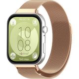 NovStrap Huawei Watch Fit 4 Pro/Fit 4/Fit 3 ile Uyumlu Kordon Kayış Metal Hasır Örgü Çelik Kordon - Rose Gold