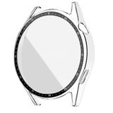 NovStrap Huawei Watch GT3 46mm ile Uyumlu Ekran Koruyucu Temperli Cam ve Kasa Koruyucu Sert PC ŞEFFAF