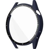 Novstrap Huawei Watch Gt3 46MM Uyumlu Ekran Koruyucu Temperli Cam ve Kasa Koruyucu Sert Pc - Lacivert