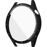 NovStrap Huawei Watch GT3 46mm Uyumlu Ekran Koruyucu Temperli Cam ve Kasa Koruyucu Sert PC SİYAH