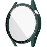 NovStrap Huawei Watch GT3 46mm Uyumlu Ekran Koruyucu Temperli Cam ve Kasa Koruyucu Sert PC YEŞİL KOYU