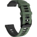 Novstrap Huawei Watch Gt3 Se Uyumlu Kordon Kayış (22MM) Sportive Delikli Spor Silikon Kordon - Haki - Siyah