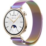 NovStrap Huawei Watch Gt6 41mm Gt4 41mm Gt5 41mm ile Uyumlu Kordon (18mm Pimli) Mıknatıslı Metal Hasır Kayış - Gökkuşağı - HUAWEI GT4 (41MM)