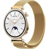 NovStrap Huawei Watch Gt6 41mm Gt4 41mm Gt5 41mm ile Uyumlu Kordon (18mm Pimli) Mıknatıslı Metal Hasır Kayış - HUAWEI GT4 (41MM) - Gold