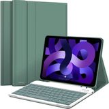 NovStrap iPad Air 4 5 6 Nesil 10.9 inç iPad Air 11 M2 M3 M4 Uyumlu Bluetooth Klavyeli Tablet Kılıfı - Koyu Yeşil