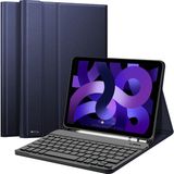 NovStrap iPad Air 4 5 6 Nesil 10.9 inç iPad Air 11 M2 M3 M4 Uyumlu Bluetooth Klavyeli Tablet Kılıfı - Lacivert