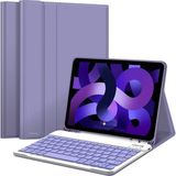 NovStrap iPad Air 4 5 6 Nesil 10.9 inç iPad Air 11 M2 M3 M4 Uyumlu Bluetooth Klavyeli Tablet Kılıfı - Lavanta