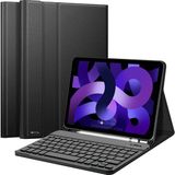 NovStrap iPad Air 4 5 6 Nesil 10.9 inç iPad Air 11 M2 M3 M4 Uyumlu Bluetooth Klavyeli Tablet Kılıfı - Siyah