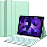 NovStrap iPad Air 4 5 6 Nesil 10.9 inç iPad Air 11 M2 M3 M4 Uyumlu Bluetooth Klavyeli Tablet Kılıfı - Yeşil
