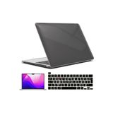 NovStrap Macbook Pro 13 Inç M1 M2 Çip A2338 Uyumlu Alt Üst Parlak Kılıf + Siyah Klavye Kılıfı + Film