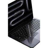 NovStrap MacBook Pro 14 İnç M4/M5 A3434 A3426 A3427 Uyumlu Türkçe Q Gri Füme Silikon Klavye Koruyucu Kılıf