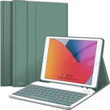 NovStrap Novstap Apple iPad Air 3 10.5 Inç / iPad Pro 10.5 Inç Uyumlu Bluetooth Klavyeli Kılıf Kalem Bölmeli - Koyu Yeşil