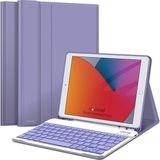 NovStrap Novstap Apple iPad Air 3 10.5 Inç / iPad Pro 10.5 Inç Uyumlu Bluetooth Klavyeli Kılıf Kalem Bölmeli - Lavanta