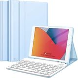 NovStrap Novstap Apple iPad Air 3 10.5 Inç / iPad Pro 10.5 Inç Uyumlu Bluetooth Klavyeli Kılıf Kalem Bölmeli - Mavi