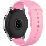 Novstrap Samsung Galaxy Watch 6 Seri 40-44MM Classic 43-47MM ile Uyumlu Kordon (20 Mm) Soft Silikon - 20mm Pimli - Pembe