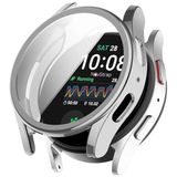 NovStrap Samsung Galaxy Watch 7 44mm ile Uyumlu Kasa ve Ekran Koruyucu TPU Yumuşak Silikon Kılıf GÜMÜŞ