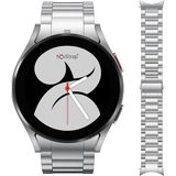 NovStrap Samsung Galaxy Watch 7 6 5 4 Fe 40-42-43-44-45-46-47 Mm ile Uyumlu Çelik Metal Kordon Boşluk Bırakmayan Pimli GÜMÜŞ