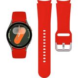 NovStrap Samsung Galaxy Watch 7 6 5 Pro 4 Fe 40 42 43 44 45 46 47 Mm Uyumlu Kordon Tam Kapatan Pimli Silikon - Kırmızı