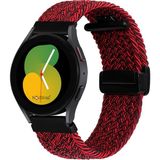 NovStrap Samsung Galaxy Watch 7 Fe 6 5 Pro 4 40 42 43 44 45 46 47 Mm ile Uyumlu Kordon Flexible Magnet Tokalı - Kırmızı - Siyah - (20 MM) PİMLİ