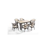 Novussi Bamboo 6 Sandalyeli Bahçe Masa Takımı(Kahve-Cappuccino)