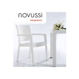 Novussı Beyaz Paris Rattan 4 Adet Bahçe Balkon Sandalyesi