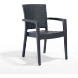Novussi Classi Rattan 90X150 Camsız 4'lü Masa Takımı - Antrasit
