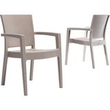 Novussi Classi Rattan 90X150 Camsız 4'lü Masa Takımı - Cappuccino